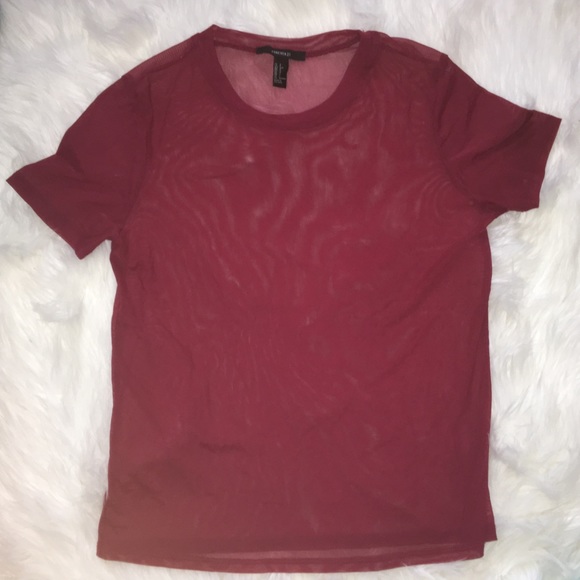 Dark Red MESH Top - Picture 2 of 5